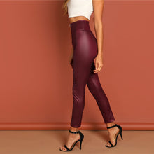 Load image into Gallery viewer, Burgundy Zip Up High Waist Leggings - MTRXN