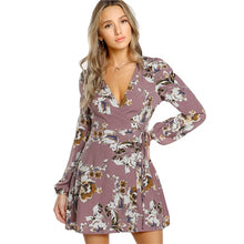 Load image into Gallery viewer, Surplice Wrap Floral Dress - MTRXN