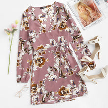 Load image into Gallery viewer, Surplice Wrap Floral Dress - MTRXN