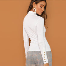 Load image into Gallery viewer, White Buttoned Cuff Tee - MTRXN