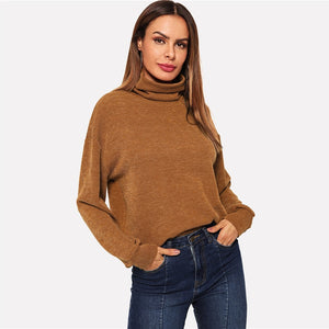 Brown High Neck Pullover - MTRXN