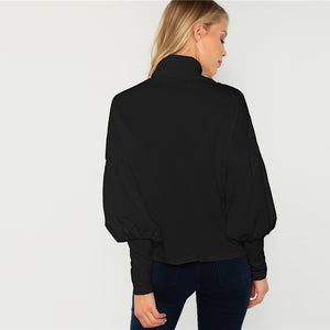 Black Mutton Sleeve Pullover - MTRXN