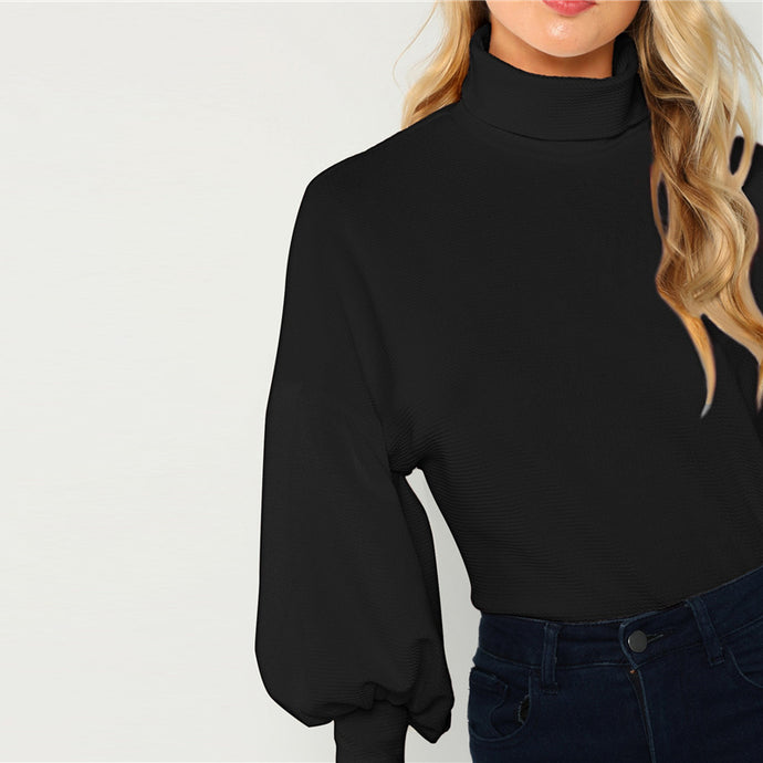 Black Mutton Sleeve Pullover - MTRXN