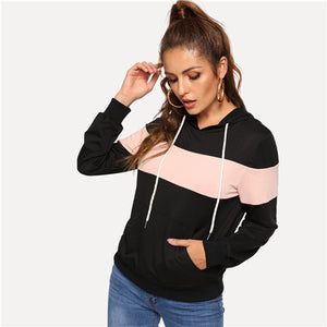 Black and Pink Drawstring Pullover - MTRXN