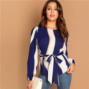 Navy Belted Top - MTRXN