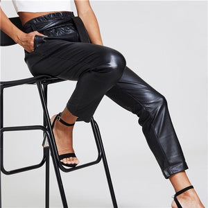 Black Frill Leather Pants - MTRXN