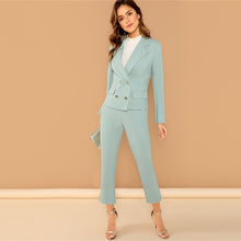 Load image into Gallery viewer, Turquoise Double Breasted Two Piece Suit - MTRXN