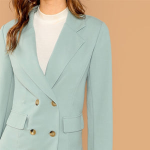 Turquoise Double Breasted Two Piece Suit - MTRXN