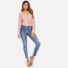 Load image into Gallery viewer, Pink V Neck Button Up - MTRXN