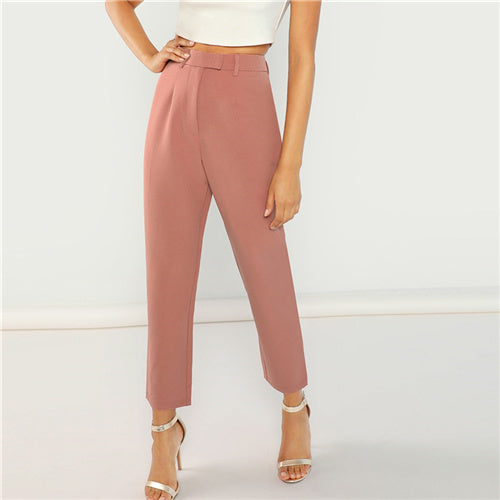 High Waist Crop Pencil Trousers - MTRXN