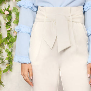 White High Waist Pants - MTRXN