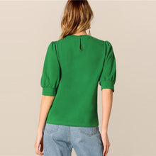 Load image into Gallery viewer, Puff Sleeve Keyhole Back Top - MTRXN
