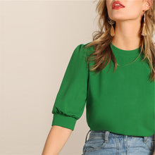 Load image into Gallery viewer, Puff Sleeve Keyhole Back Top - MTRXN