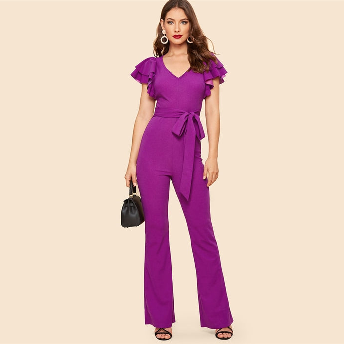 Belted Flare Jumpsuit - MTRXN