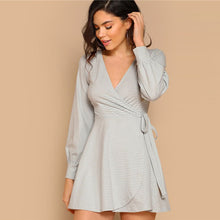 Load image into Gallery viewer, Grey Wrap Dress - MTRXN