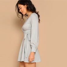 Load image into Gallery viewer, Grey Wrap Dress - MTRXN