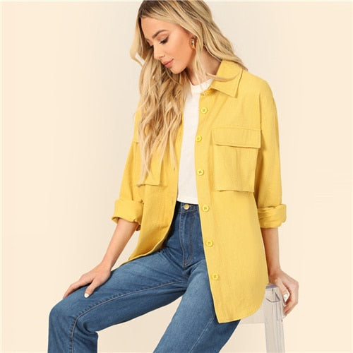 Yellow Dual Flap Pocket Jacket - MTRXN