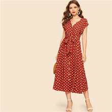 Load image into Gallery viewer, Rust Polka-dot Dress - MTRXN