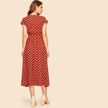 Load image into Gallery viewer, Rust Polka-dot Dress - MTRXN