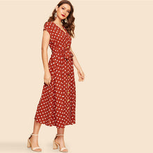 Load image into Gallery viewer, Rust Polka-dot Dress - MTRXN
