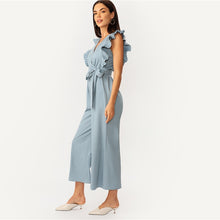 Load image into Gallery viewer, Pleated Ruffle Trim Jumpsuit - MTRXN