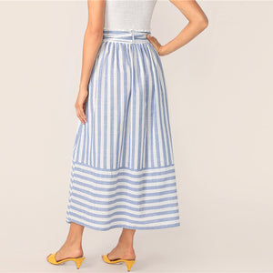 Striped Split Front Skirt - MTRXN