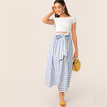 Load image into Gallery viewer, Striped Split Front Skirt - MTRXN