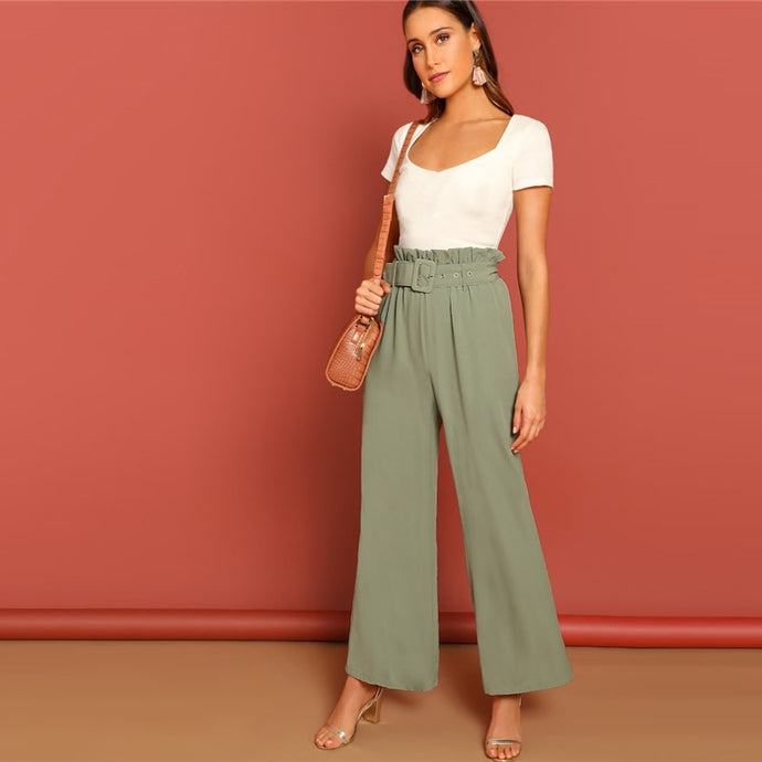 Green Wide Leg Pants - MTRXN