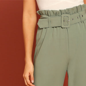 Green Wide Leg Pants - MTRXN