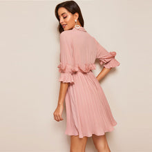 Load image into Gallery viewer, Pleated Ruffle Trim Dress - MTRXN