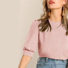 Load image into Gallery viewer, Puff Sleeve Keyhole Back Top - MTRXN