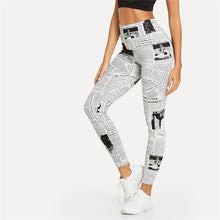 Load image into Gallery viewer, Newspaper Print Leggings - MTRXN