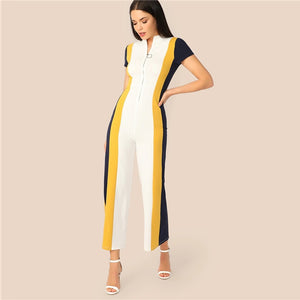 Colorblock Wide Leg Jumpsuit - MTRXN