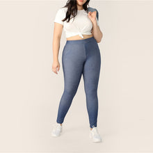 Load image into Gallery viewer, Blue High Waist Leggings (Plus Size) - MTRXN