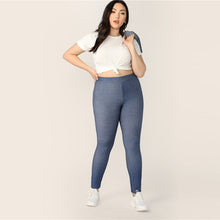 Load image into Gallery viewer, Blue High Waist Leggings (Plus Size) - MTRXN