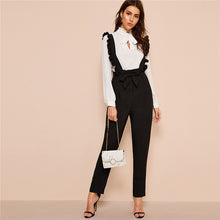 Load image into Gallery viewer, Black Fly Pants With Ruffle Strap - MTRXN