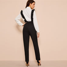Load image into Gallery viewer, Black Fly Pants With Ruffle Strap - MTRXN