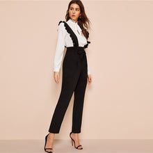 Load image into Gallery viewer, Black Fly Pants With Ruffle Strap - MTRXN