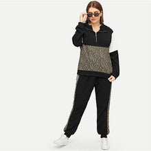Load image into Gallery viewer, Leopard Print Tracksuit (Plus Size) - MTRXN