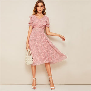 Pink Ruffle Boho Dress - MTRXN